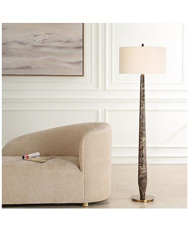 Uttermost Tyree 66" Brown Marble Floor Lamp