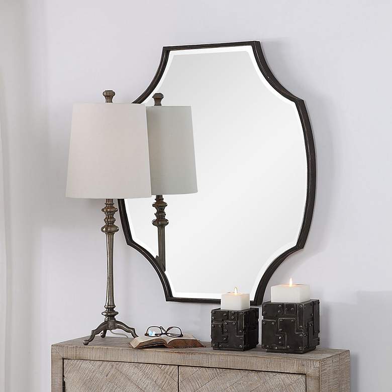 Image 4 Uttermost Ulalia Dark Bronze 30 3/4 inch x 36 1/4 inch Wall Mirror more views