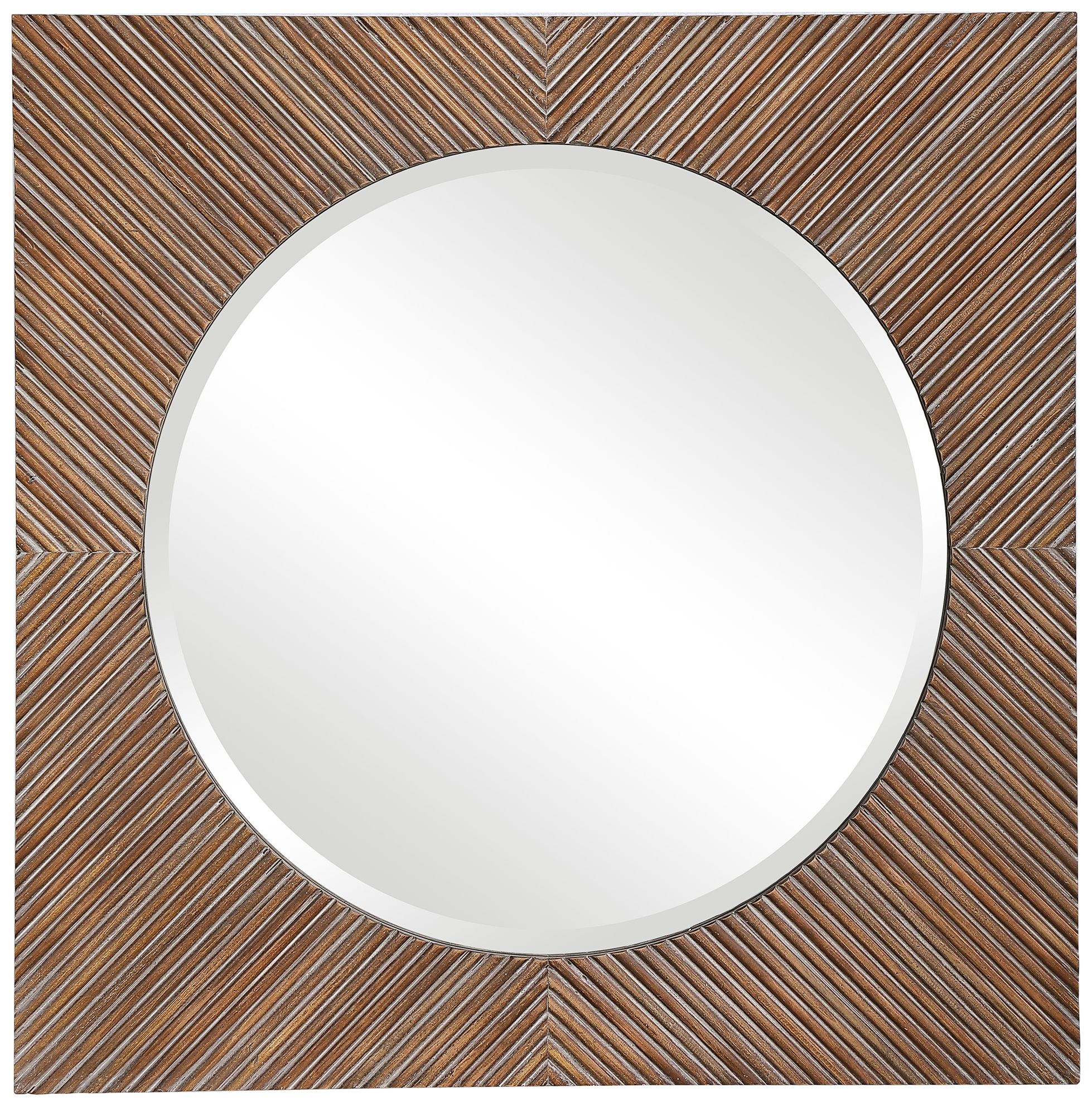 Uttermost Uma Light Natural Stain 30" Square Wall Mirror