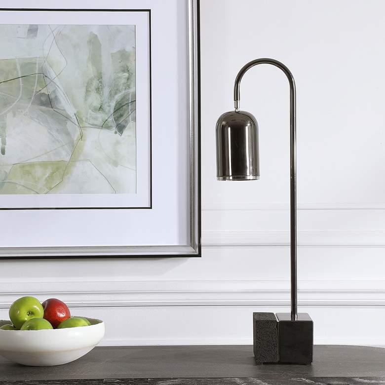 Image 1 Uttermost Umbra Black Nickel Metal Desk Lamp