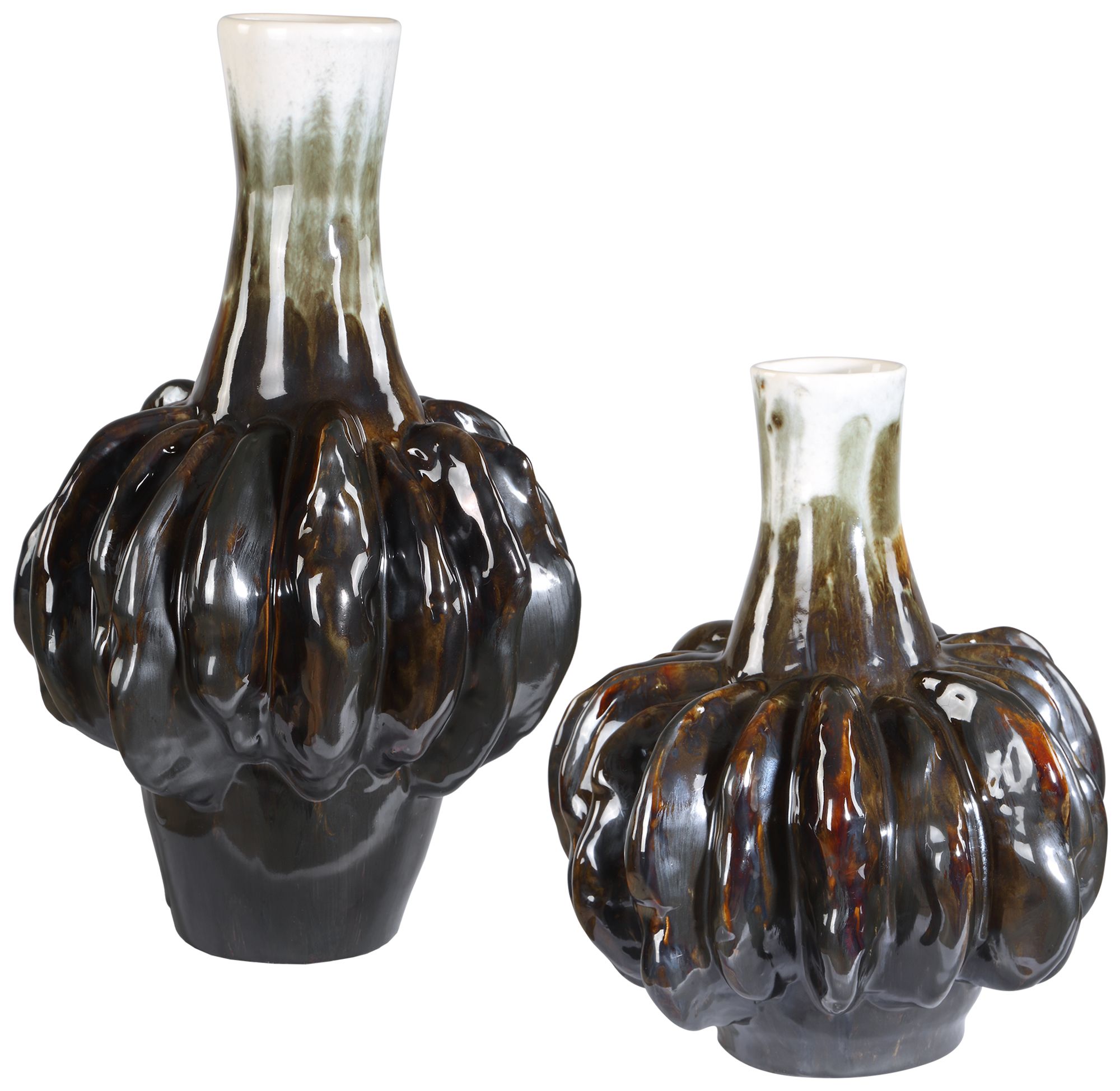 Image 2 Uttermost Umbrian Bronze-Tonal Ceramic Vases Set of 2