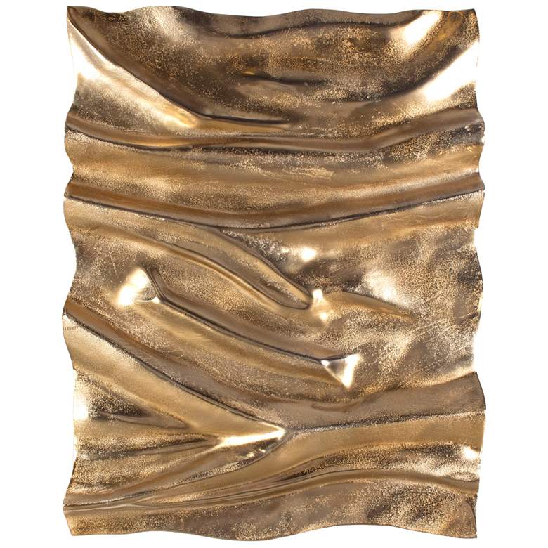 Image 2 Uttermost Undulate 23" x 29" Gold Indoor-Outdoor Metal Wall Panel