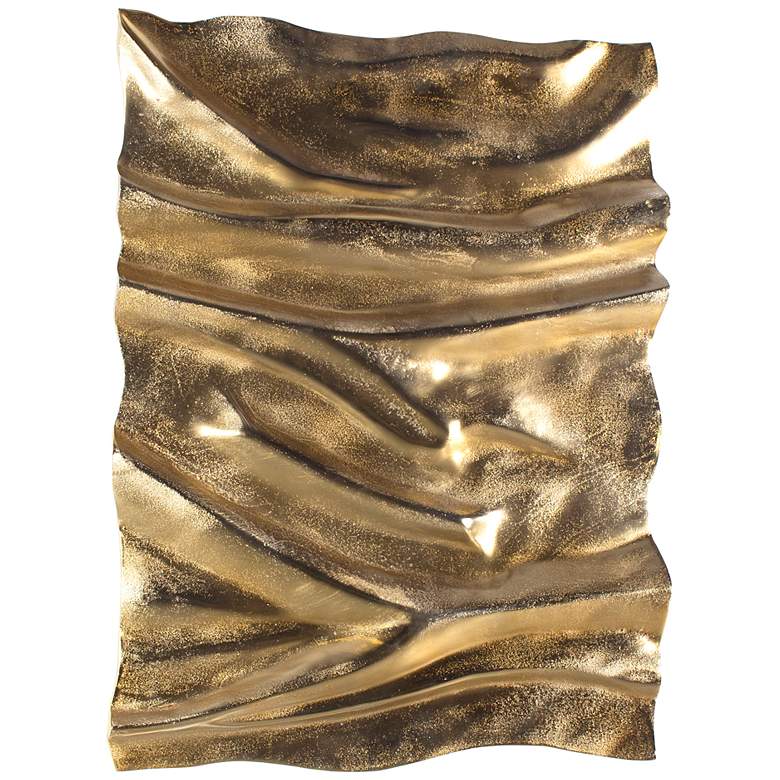 Image 3 Uttermost Undulate 23" x 29" Gold Indoor-Outdoor Metal Wall Panel more views