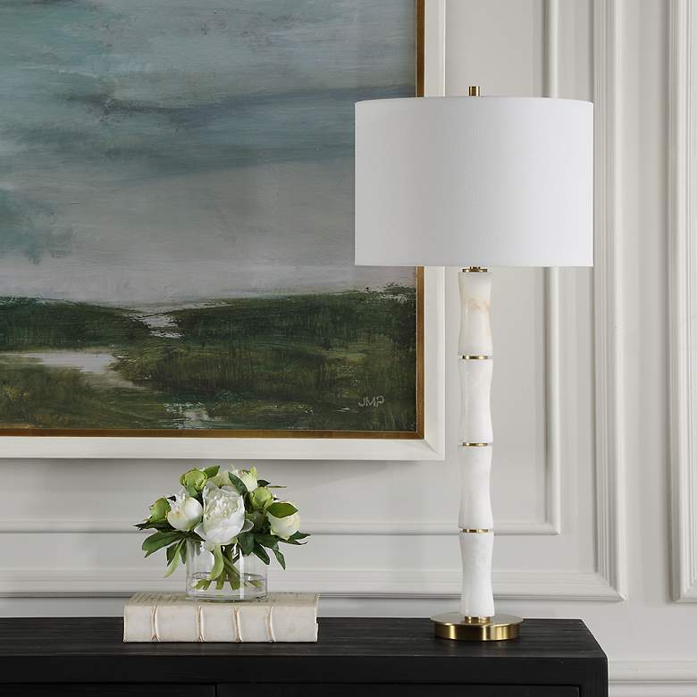 Image 3 Uttermost Unify 32 1/4" High Polished Alabaster Sculptural Table Lamp more views