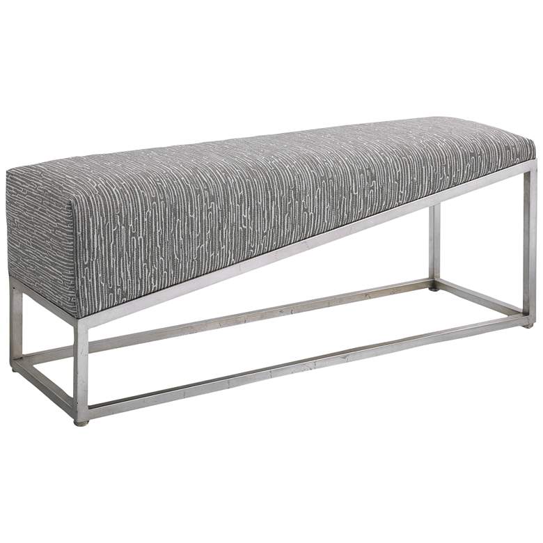 Image 2 Uttermost Uphill Climb 48" Wide Medium Gray and White Modern Bench