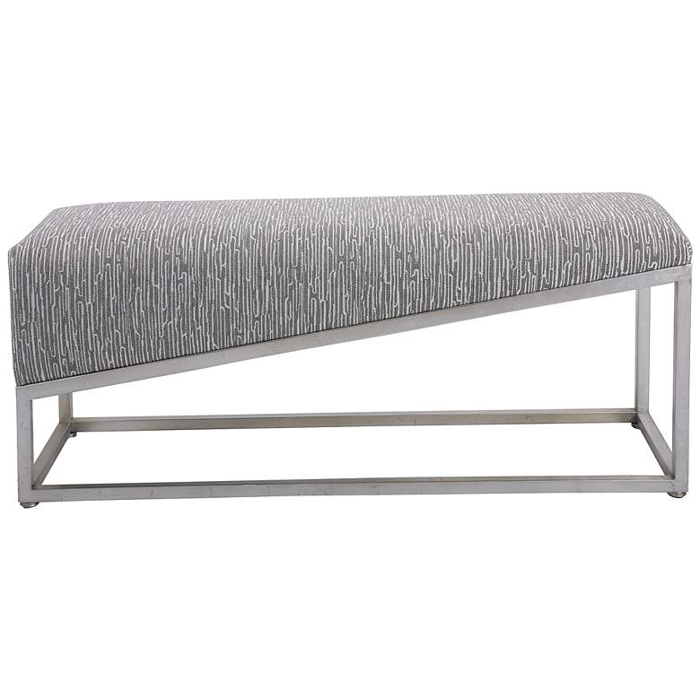 Image 2 Uttermost Uphill Climb 48" Wide Medium Gray and White Modern Bench