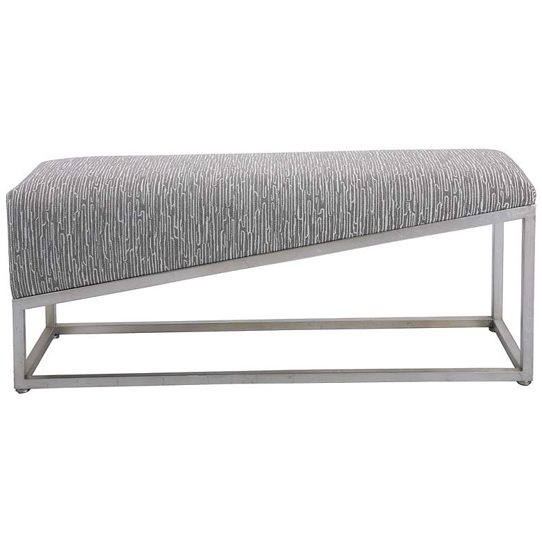 Image 2 Uttermost Uphill Climb 48 inch Wide Medium Gray and White Modern Bench