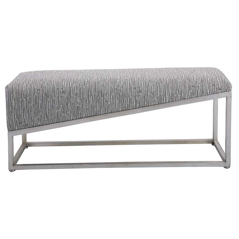 Image 4 Uttermost Uphill Climb 48" Wide Medium Gray and White Modern Bench more views
