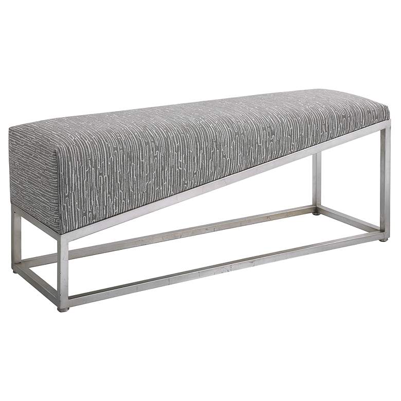 Image 4 Uttermost Uphill Climb 48" Wide Medium Gray and White Modern Bench more views