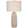 2_Uttermost Uplift 30" High Modern Carved Bleached Faux Wood Table Lamp