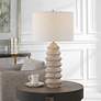 1_Uttermost Uplift 30" High Modern Carved Bleached Faux Wood Table Lamp