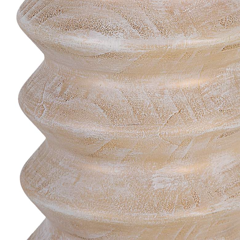 Image 5 Uttermost Uplift Bleached Wood Carved Table Lamp more views