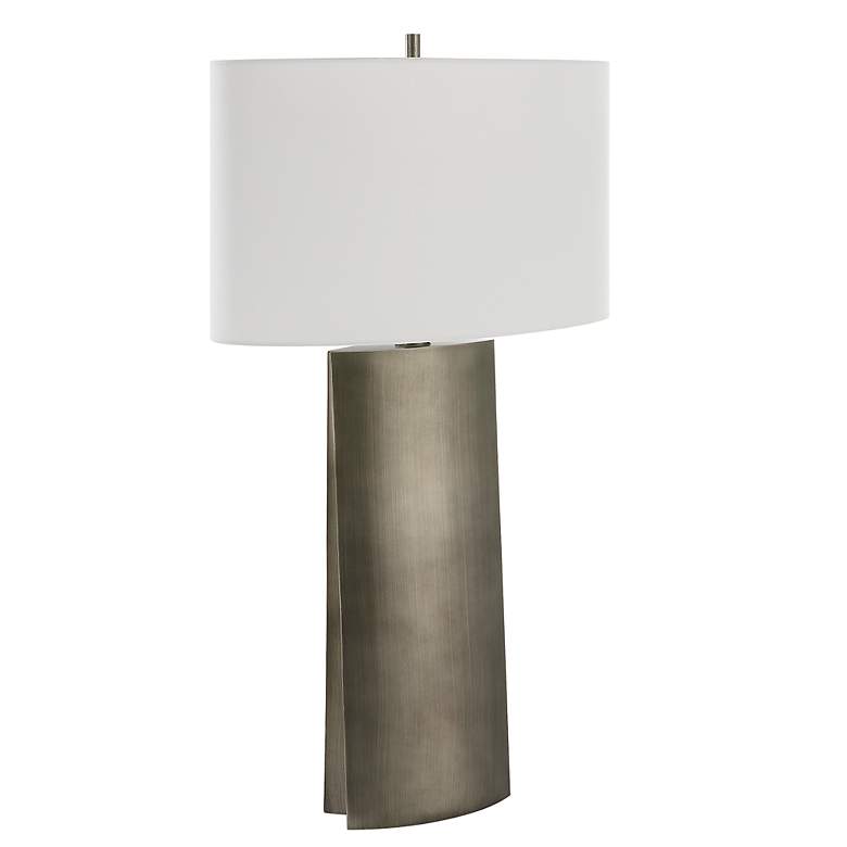 Image 3 Uttermost V-Groove Dark Steel Gray Table Lamp more views