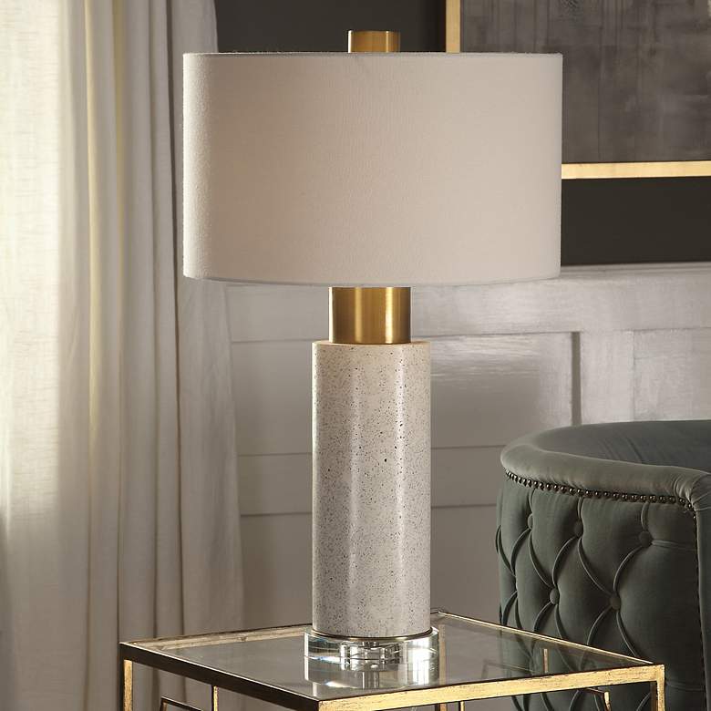 Image 1 Uttermost Vaeshon 29 1/2" Modern Bleached Wash Concrete Table Lamp