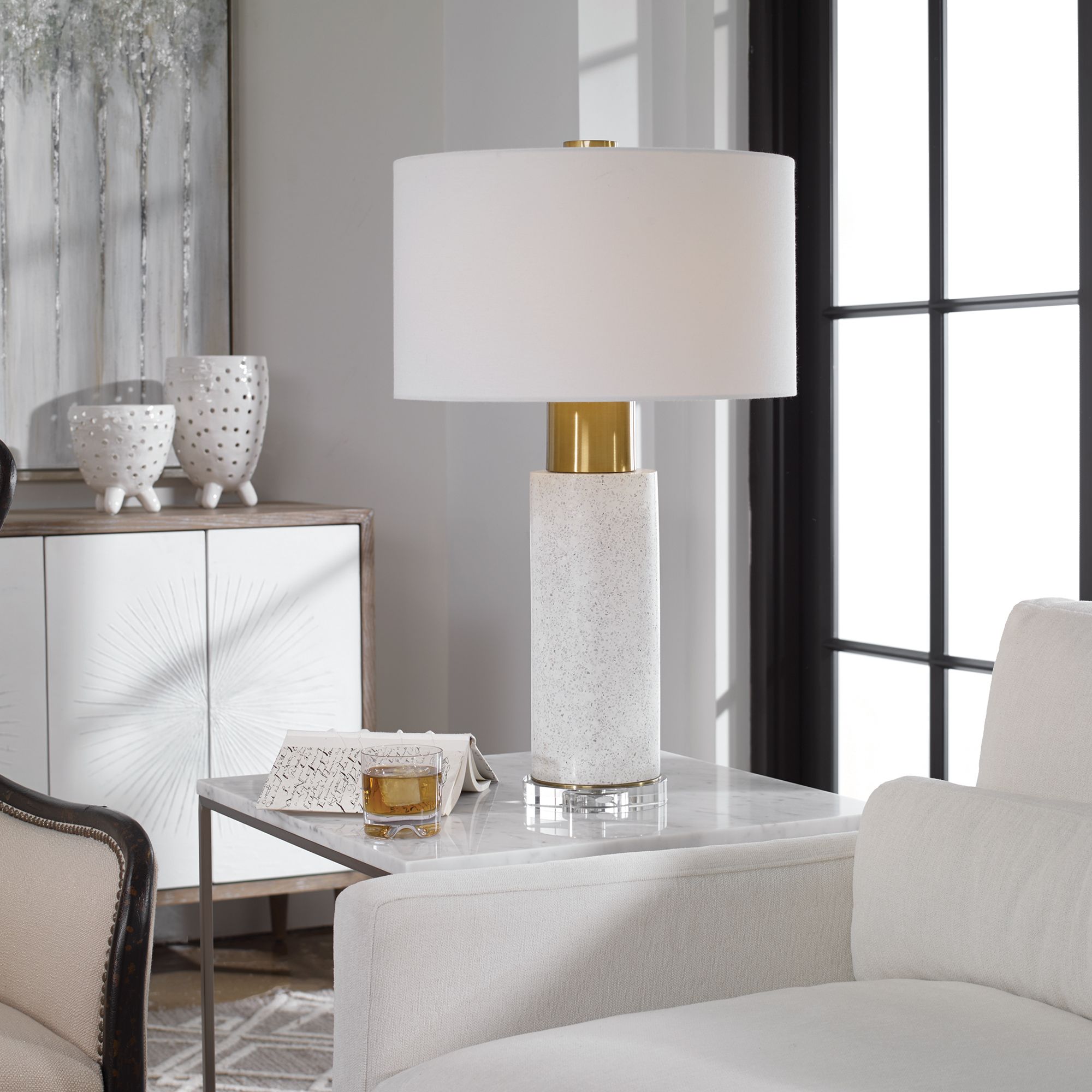 Image 6 Uttermost Vaeshon 29 1/2" Modern Bleached Wash Concrete Table Lamp more views
