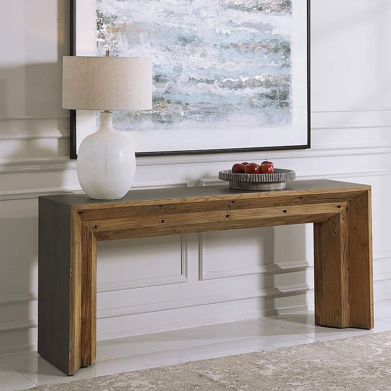 Image 1 Uttermost Vail 72" Wide Natural Elm Wood Console Table