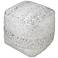 Uttermost Valda Beige and Light Gray Fabric Pouf Ottoman