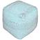 Uttermost Valda Light Aqua and Gray Fabric Pouf Ottoman