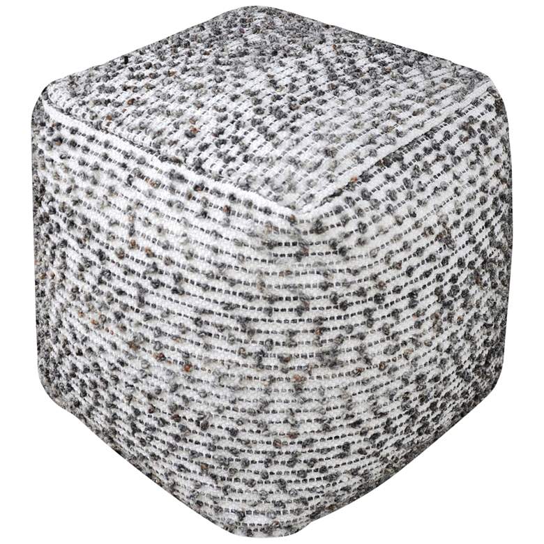 Image 1 Uttermost Valda Neutral Beige Linen Pouf Ottoman