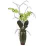 3_Uttermost Valdive Green Orchid 38"H Faux Flower in Glass Vase more views