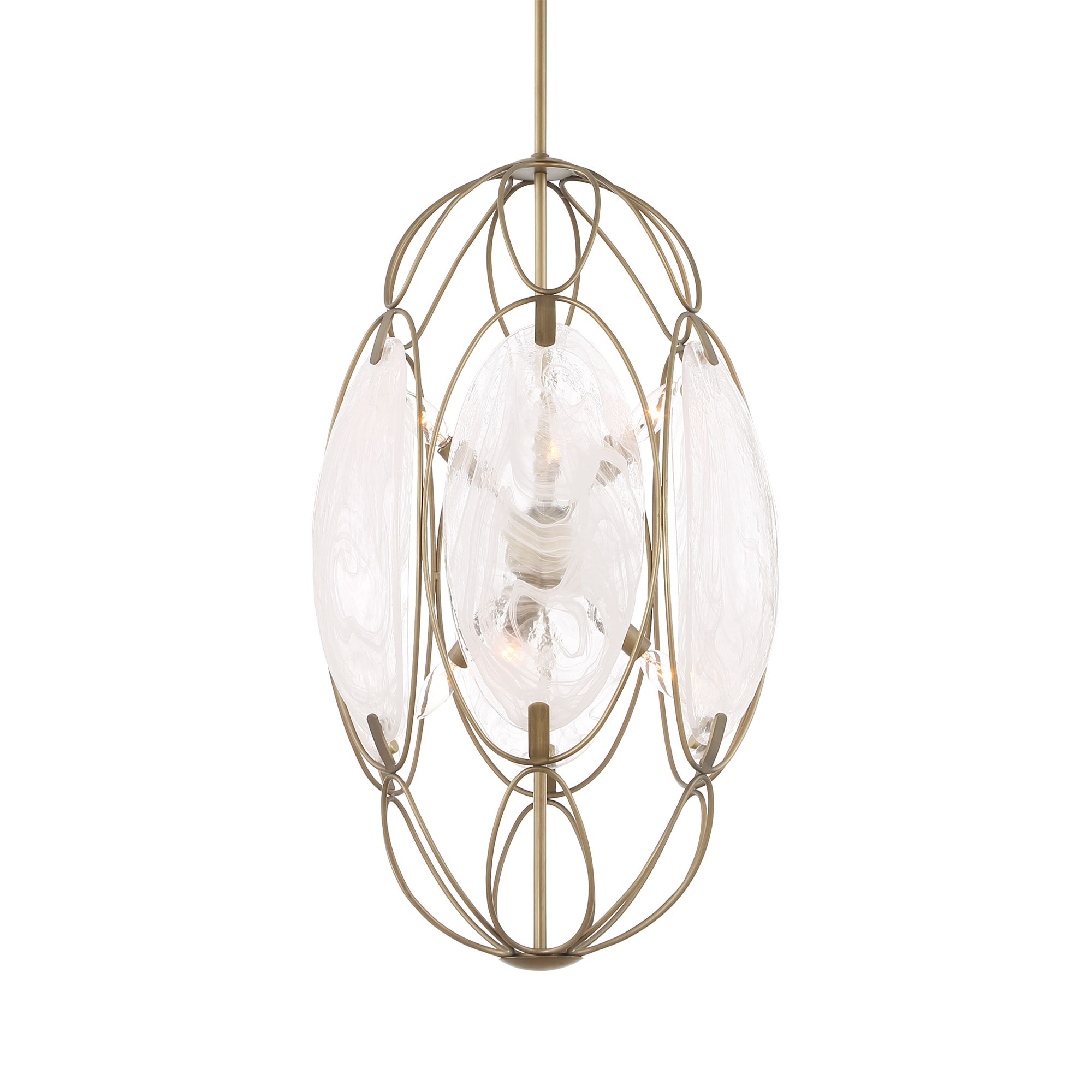 Uttermost Valencia 19" Wide Gold and White 6-Light Pendant