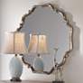 2_Uttermost Valentia 32" Oxidized Silver Rust Gray Round Wall Mirror