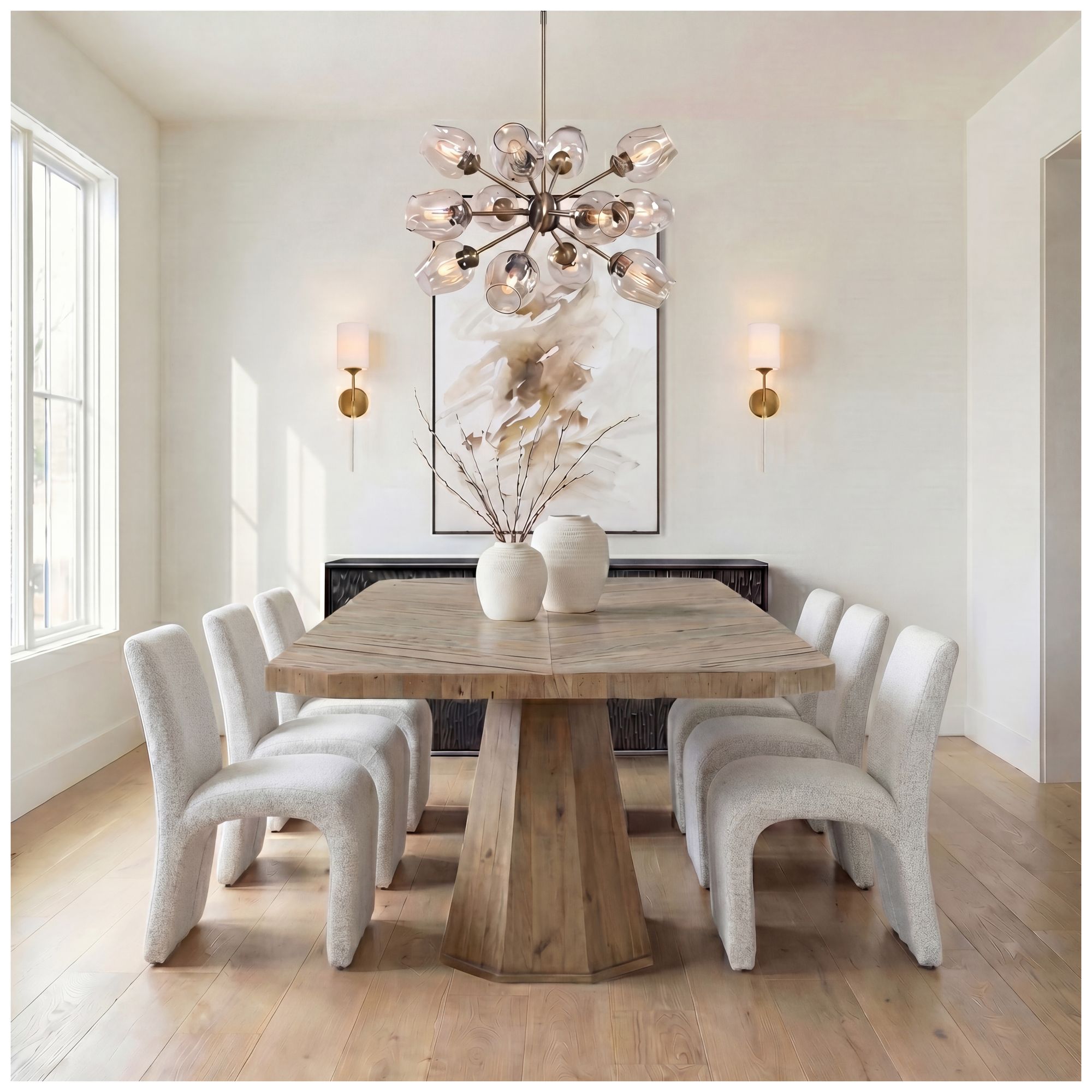 Image 2 Uttermost Valentin Beige and Twine Upholstered Dining Chair more views