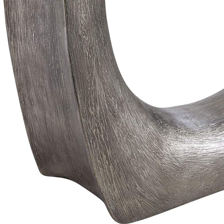 Image 5 Uttermost Valira 24" Wide Textured Antique Silver Modern Side Table more views