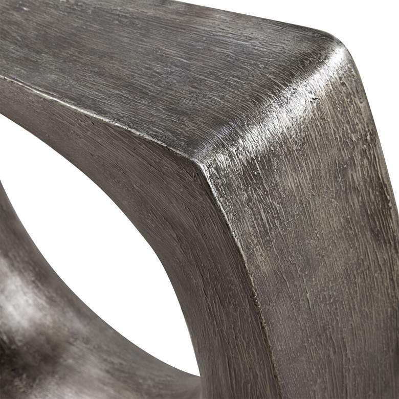 Image 6 Uttermost Valira 24" Wide Textured Antique Silver Modern Side Table more views