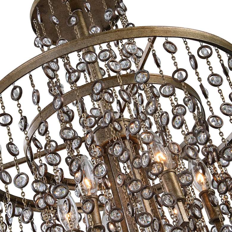 Image 4 Uttermost Valka 19"W Silver Swedish iron 6-Light Chandelier more views