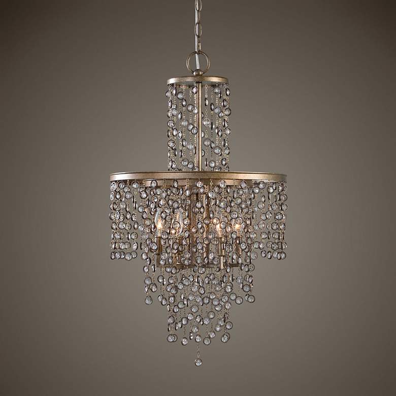 Image 6 Uttermost Valka 19"W Silver Swedish iron 6-Light Chandelier more views