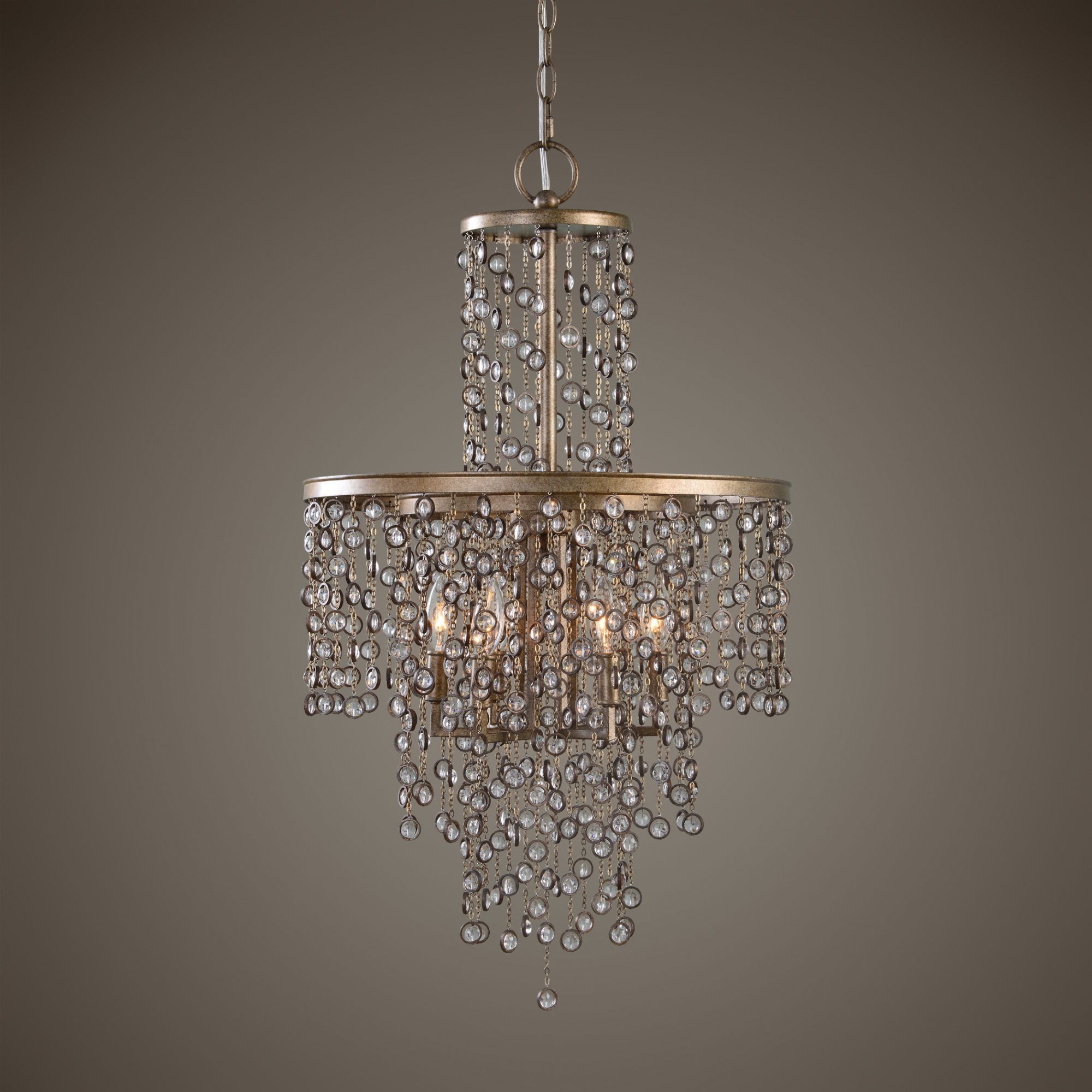 Uttermost Valka 19"W Silver Swedish iron 6-Light Chandelier