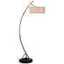 Uttermost Vardar 68" High Modern Brushed Brass Metal Arc Floor Lamp