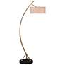 2_Uttermost Vardar 68" High Modern Brushed Brass Metal Arc Floor Lamp