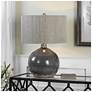 Uttermost Vardenis 24" Charcoal Gray Crackle Ceramic Table Lamp