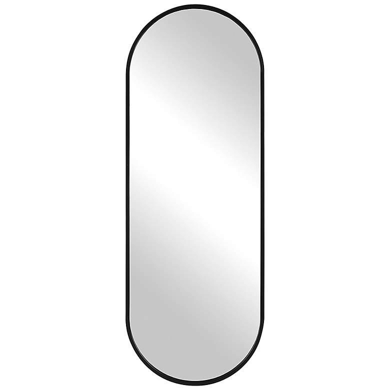 Image 3 Uttermost Varina 60" x 22" Tall Black Finish Oval Mirror