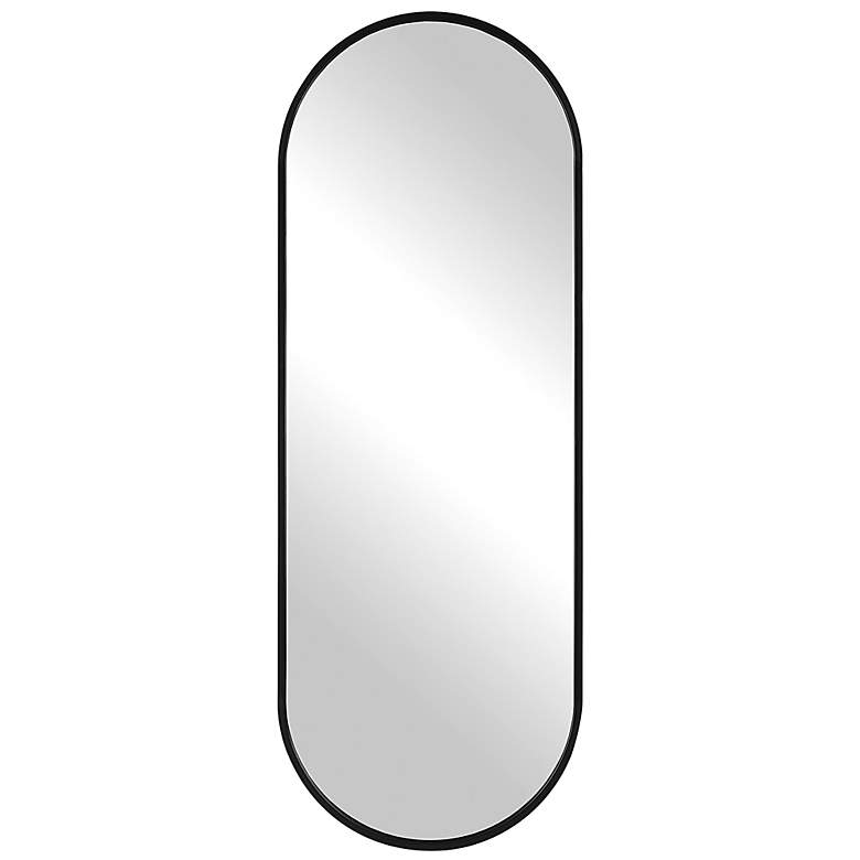 Image 3 Uttermost Varina 60" x 22" Tall Black Finish Oval Mirror
