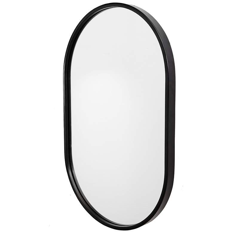 Image 2 Uttermost Varina Satin Black 20" x 32" Wall Mirror