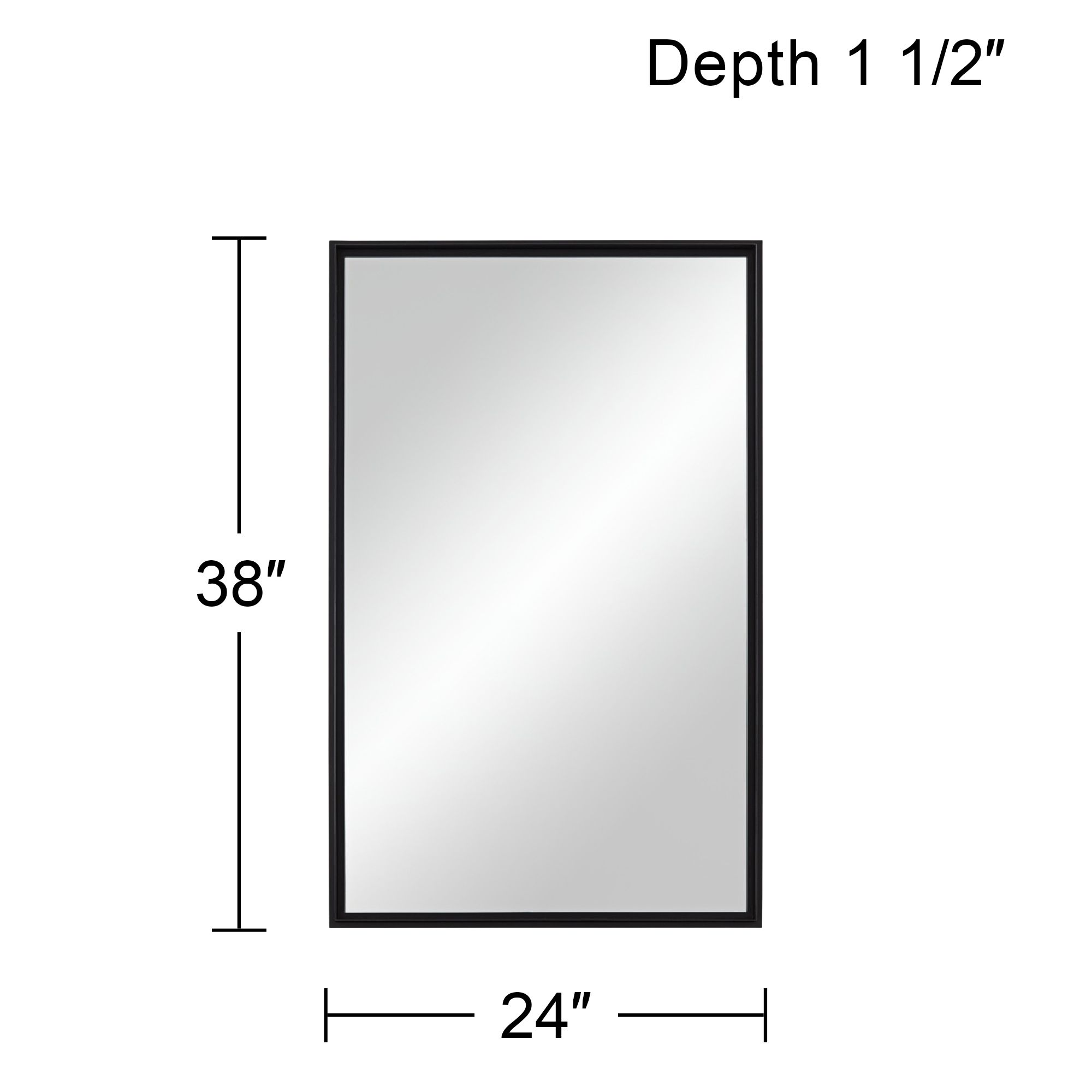 Uttermost Vega Matte Black 24" x 38" Rectangular Wall Mirror