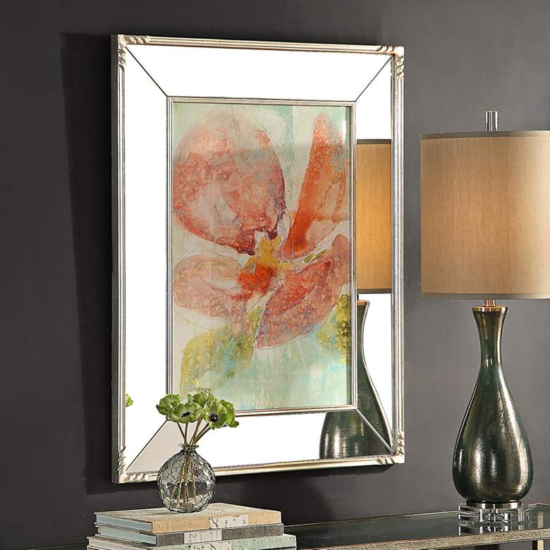 Image 1 Uttermost Veiled Poppy 39 1/4 inch High Framed Wall Art