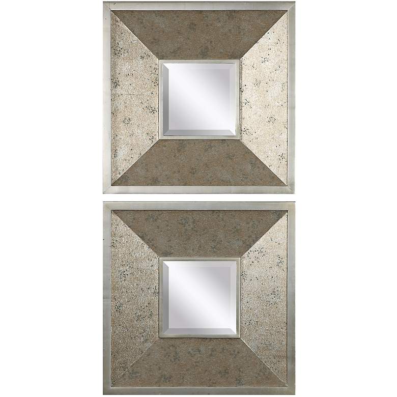 Image 1 Uttermost Veleso 20 inch Square Wall Mirror Set of 2