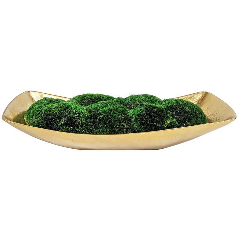 Image 1 Uttermost Venice Green Moss 20" Wide Faux Plant in Boat