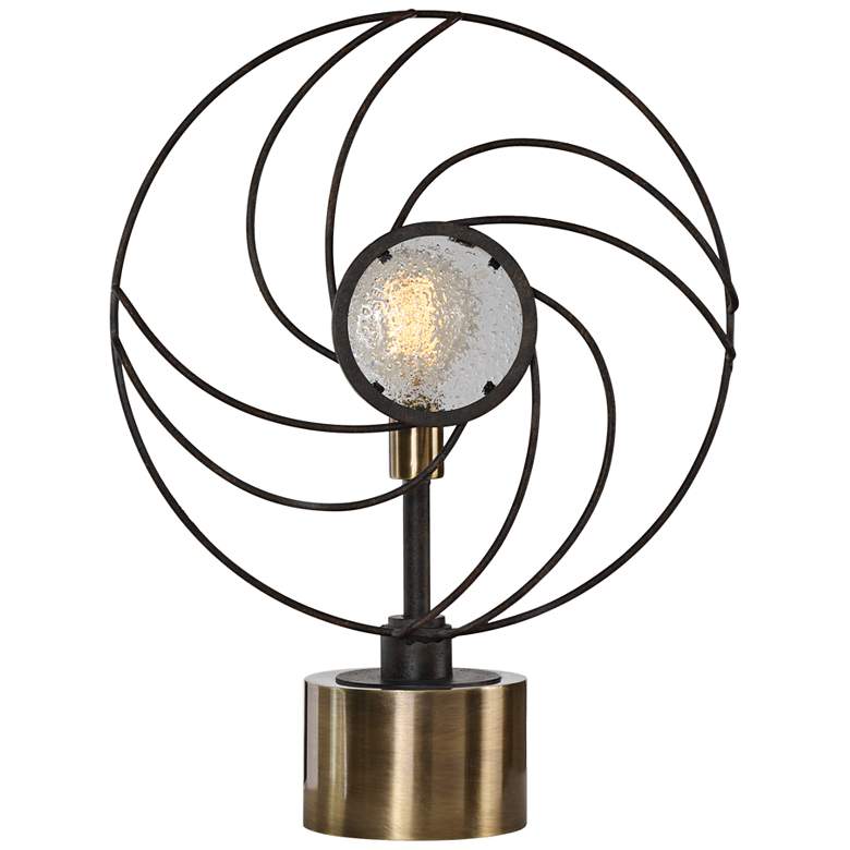 Image 1 Uttermost Ventilador Black Whimsical Fan Buffet Table Lamp