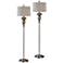 Uttermost Vercana 64" High Brushed Nickel Floor Lamps Set of 2