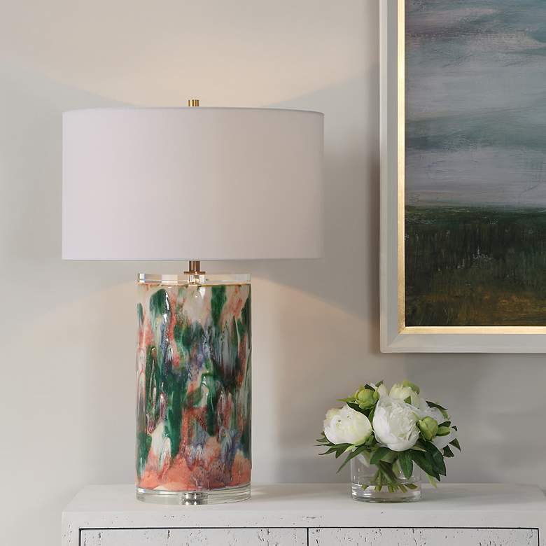 Image 1 Uttermost Verdant 27 3/4" High Modern Colorful Ceramic Table Lamp