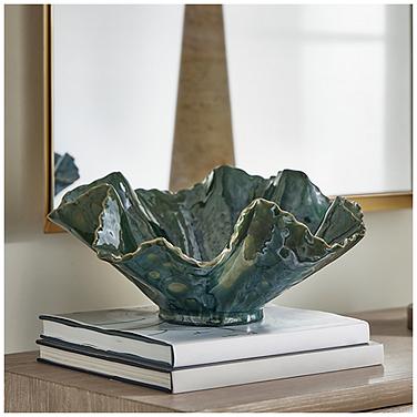 Uttermost Verdant Bloom 13.8" High Emerald Green Indoor-Outdoor Bowl