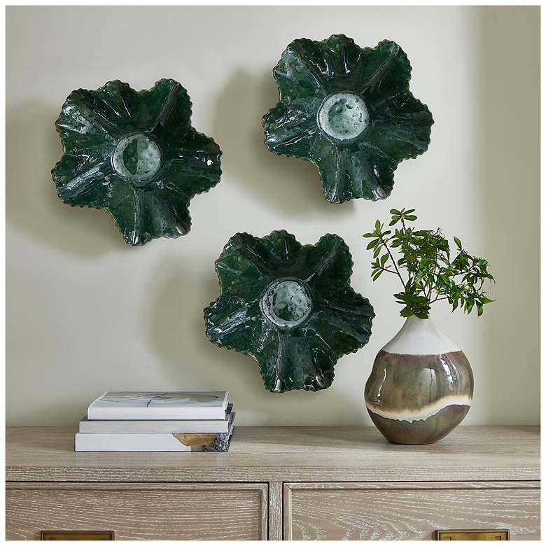Image 4 Uttermost Verdant Bloom 13.8" High Emerald Green Indoor-Outdoor Bowl more views