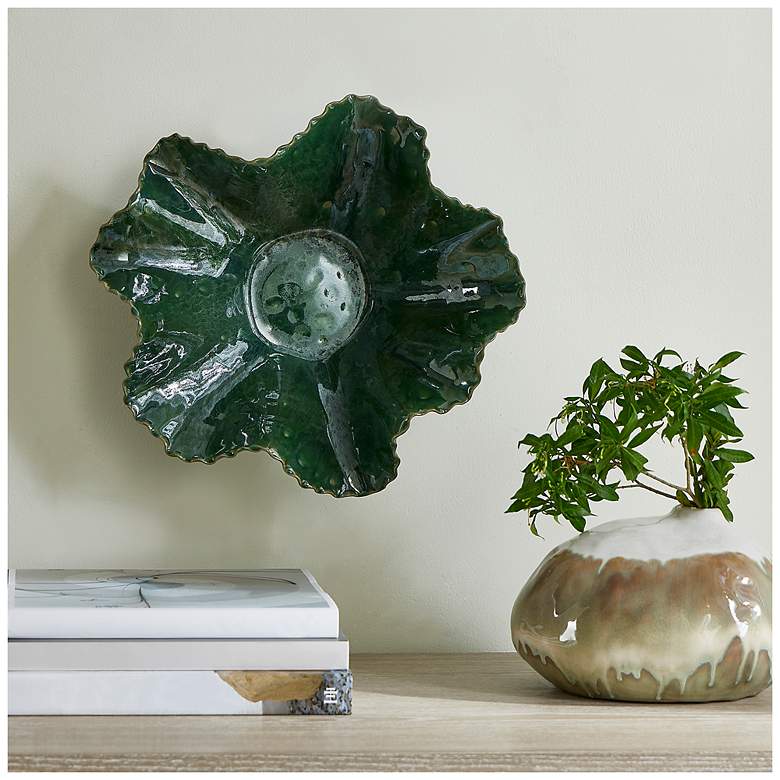 Image 5 Uttermost Verdant Bloom 13.8" High Emerald Green Indoor-Outdoor Bowl more views