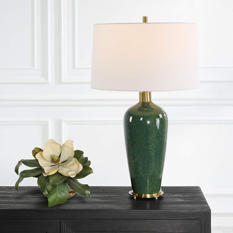 Image 2 Uttermost Verdell 29" High Mossy Green Ceramic Table Lamp