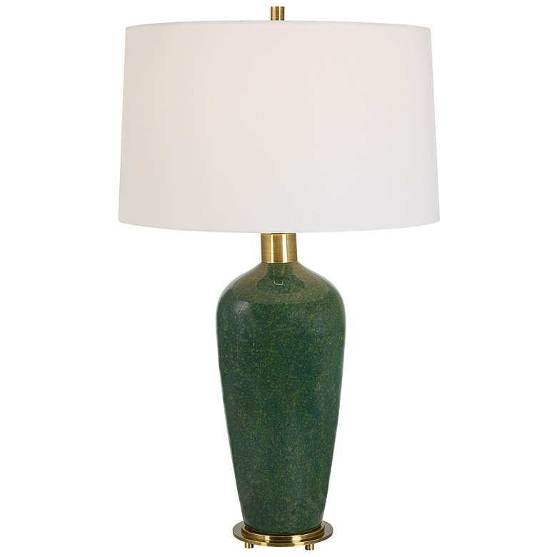 Image 1 Uttermost Verdell 29 inch High Tall Vase Mossy Green Table Lamp